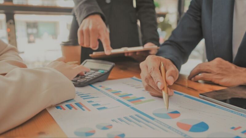 Businessman and Certified Public Accountant (CPA) auditor provid